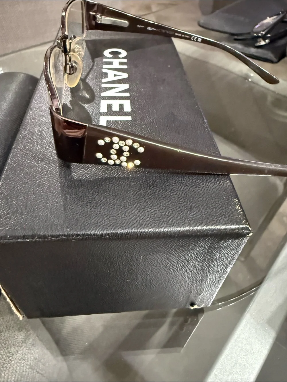 Chanel Black/Gold Rectangular Women’s Eyeglasses